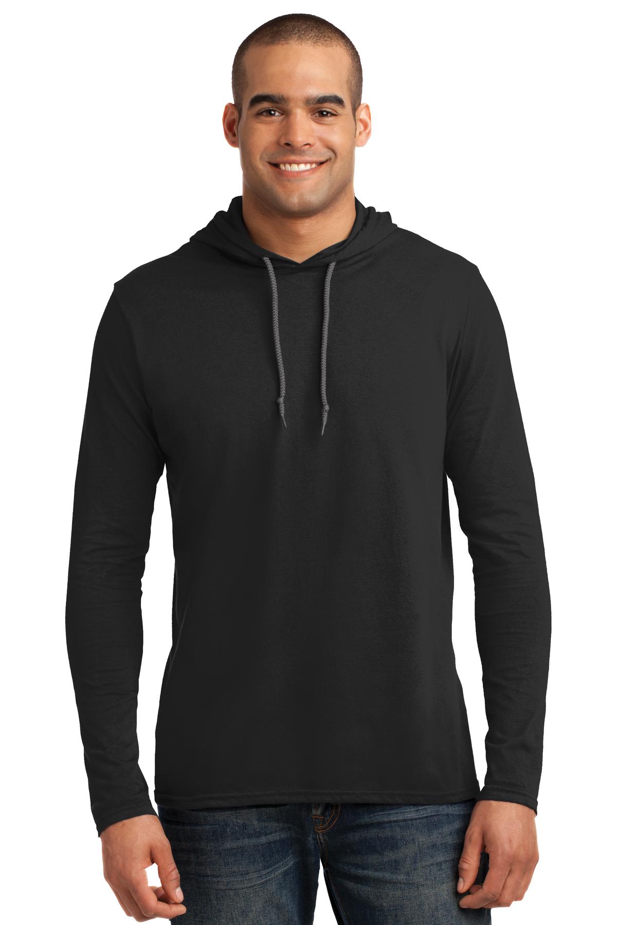 Luxe-T Men's Big Size 4X Black Heavy Weight Long Sleeve Hooded T-Shirt NWT