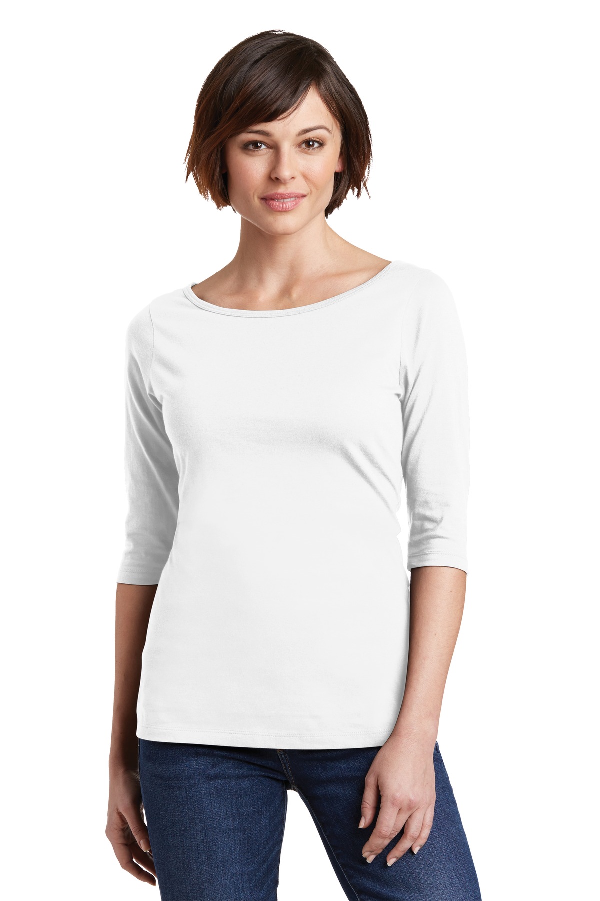 kone Hæl Vibrere District ® Women's Perfect Weight ® 3/4-Sleeve Tee. DM107L - Custom Shirt  Shop