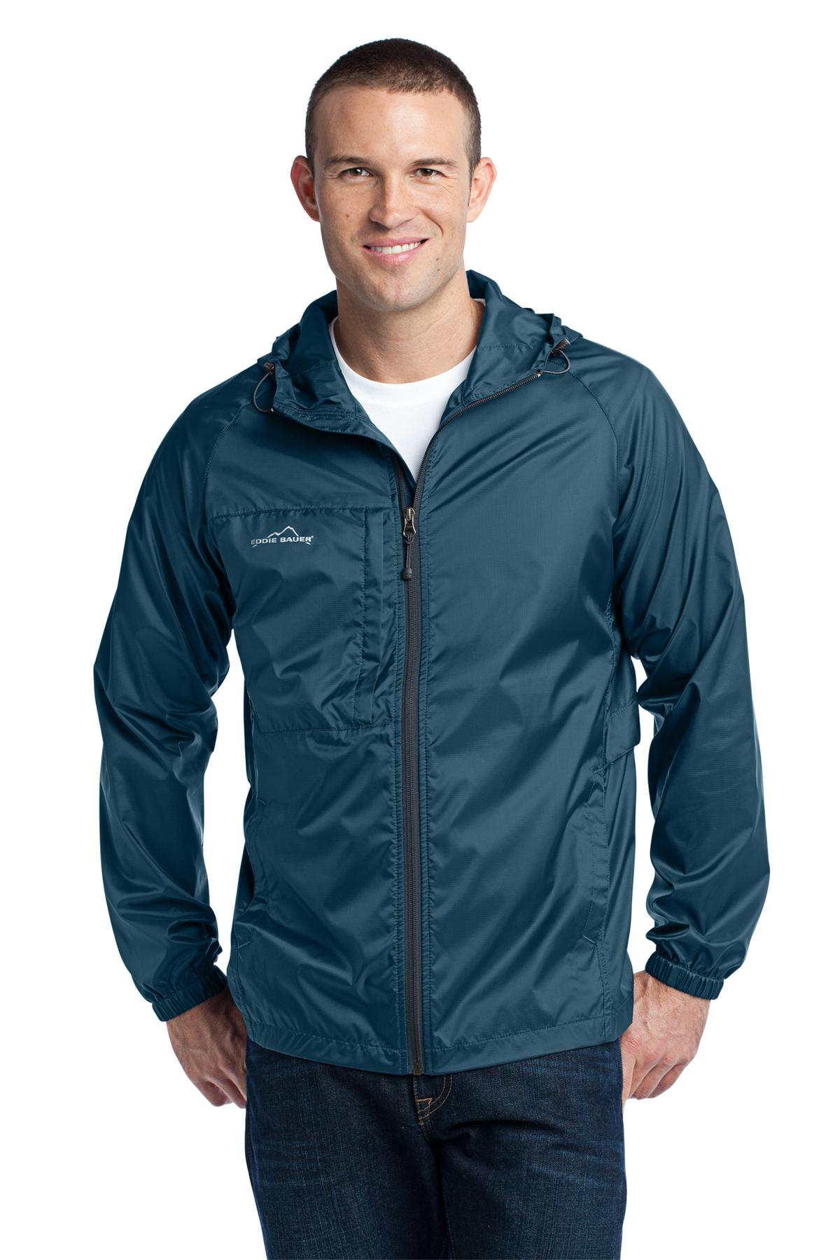 New Eddie Bauer Men's Packable Down Jacket Sizes S-3XL Water Repellent Dark  Blue
