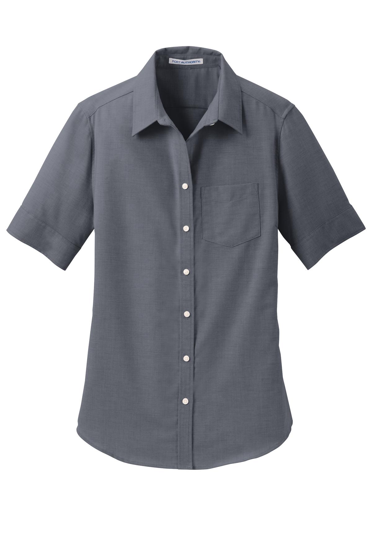 Port Authority ® Ladies Short Sleeve SuperPro ™ Oxford Shirt. L659 ...