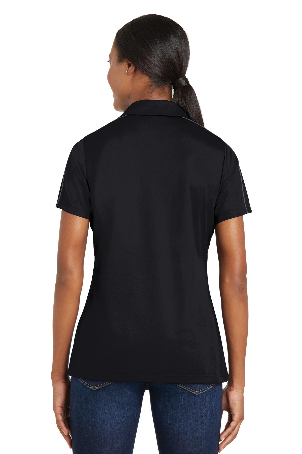 Sport-Tek ® Ladies Micropique Sport-Wick ® Piped Polo. LST653 - Custom ...