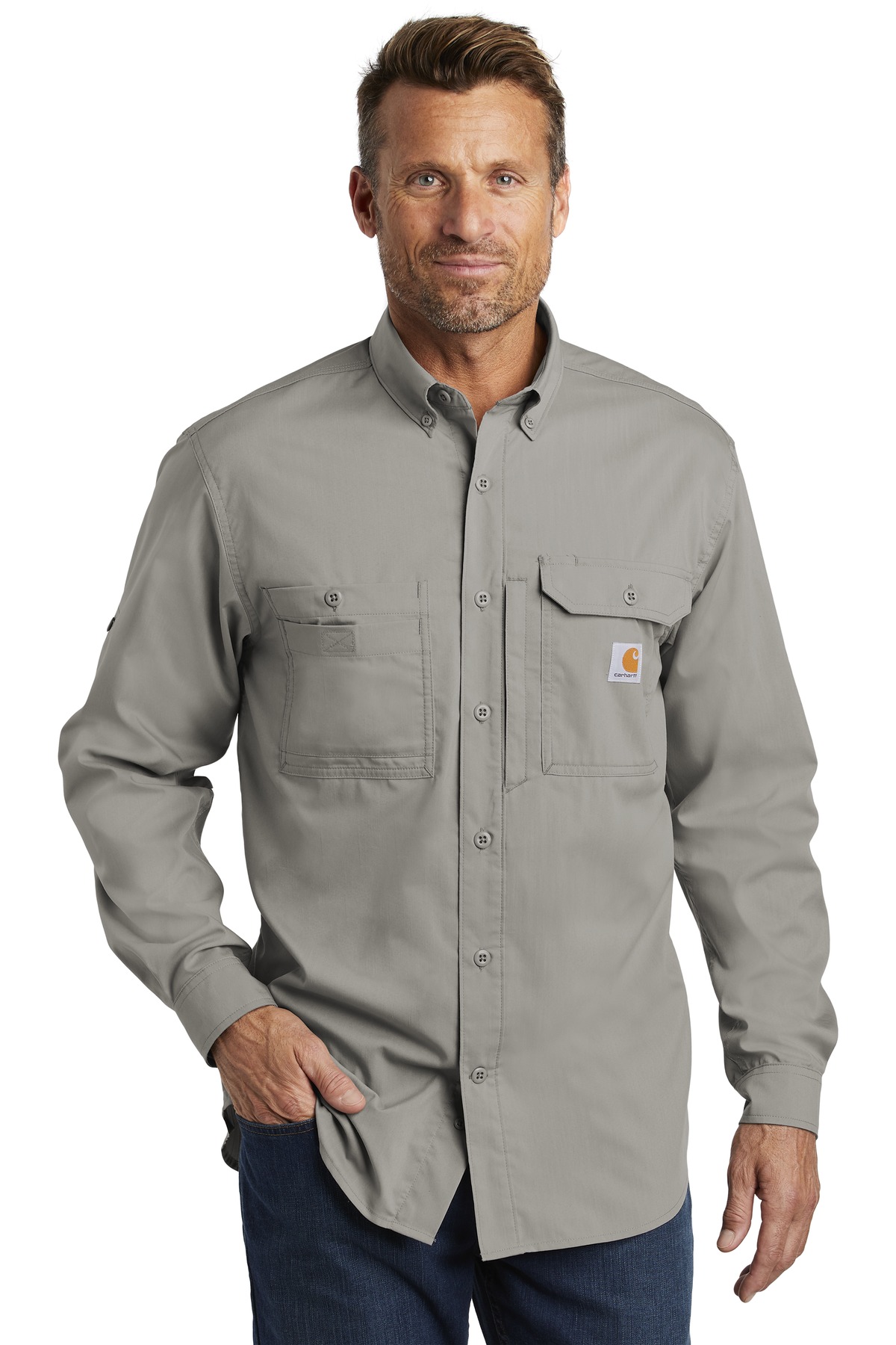 Carhartt Force Â® Ridgefield Solid Long Sleeve Shirt. CT102418 - Custom Shirt Shop